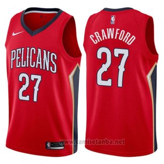 Camiseta New Orleans Pelicans Jordan Crawford #27 Statement 2017-18 Rojo