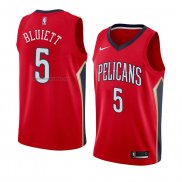 Camiseta New Orleans Pelicans Trevon Bluiett #5 Statement 2017-18 Rojo