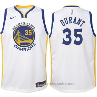 Camiseta Nino Golden State Warriors Kevin Durant #35 2017-18 Blanco