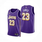 Camiseta Nino Los Angeles Lakers LeBron James NO 23 Statement 2025-26 Violeta