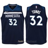 Camiseta Nino Minnesota Timberwolves Karl-Anthony Towns #32 2017-18 Azul