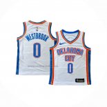 Camiseta Nino Oklahoma City Thunder Russell Westbrook #0 Association 2024-25 Blanco