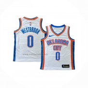 Camiseta Nino Oklahoma City Thunder Russell Westbrook #0 Association 2024-25 Blanco