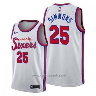 Camiseta Philadelphia 76ers Ben Simmons #25 Classic 2019-20 Blanco