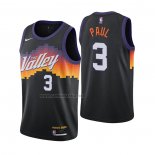 Camiseta Phoenix Suns Chris Paul #1 Ciudad 2020-21 Negro