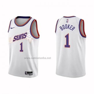 Camiseta Phoenix Suns Devin Booker #1 Association 2022-23 Blanco