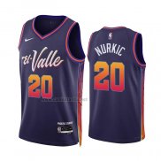 Camiseta Phoenix Suns Jusuf Nurkic NO 20 Ciudad 2023-24 Violeta