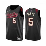 Camiseta Portland Trail Blazers Skylar Mays #5 Ciudad 2023-24 Negro