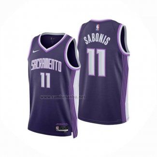 Camiseta Sacramento Kings Domantas Sabonis NO 11 Ciudad 2025-26 Violeta