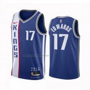 Camiseta Sacramento Kings Kessler Edwards #17 Ciudad 2023-24 Azul