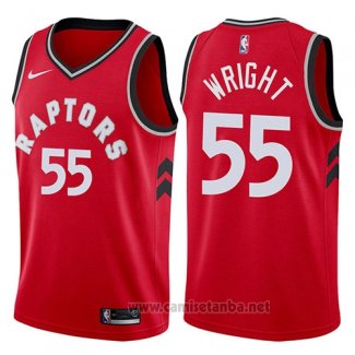 Camiseta Toronto Raptors Delon Wright #55 Icon 2017-18 Rojo