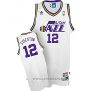 Camiseta Utah Jazz John Stockton #12 Retro Blanco