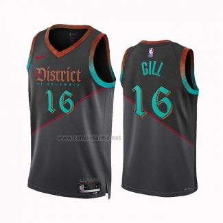 Camiseta Washington Wizards Anthony Gill #16 Ciudad 2023-24 Negro