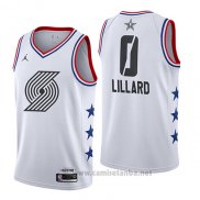Camiseta All Star 2019 Portland Trail Blazers Damian Lillard #0 Blanco