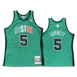Camiseta Boston Celtics Kevin Garnett #5 Hardwood Classics Throwback 2007-08 Verde