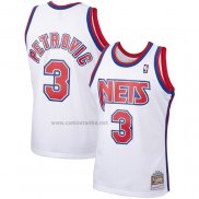 Camiseta Brooklyn Nets Drazen Petrovic #3 Mitchell & Ness 1992-93 Blanco