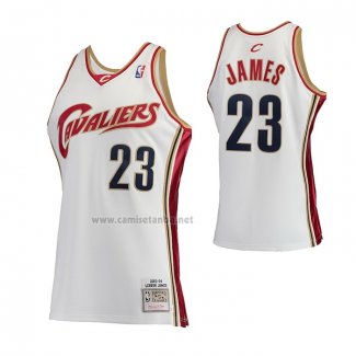 Camiseta Cleveland Cavaliers LeBron James #23 Mitchell & Ness 2003-04 Blanco