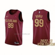 Camiseta Cleveland Cavaliers Ricky Rubio #99 Icon 2022-23 Rojo