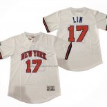 Camiseta Corta Manga New York Knicks Jeremy Lin NO 17 Blanco
