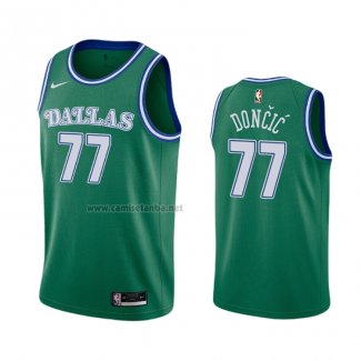 Camiseta Dallas Mavericks Luka Doncic #77 Hardwood Classics 2020-21 Verde