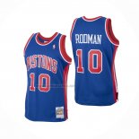 Camiseta Detroit Pistons Dennis Rodman #10 Mitchell & Ness 1988-89 Azul