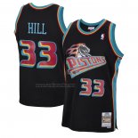 Camiseta Detroit Pistons Grant Hill #33 Mitchell & Ness 1998-99 Negro