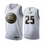 Camiseta Golden Edition Detroit Pistons Derrick Rose #25 2019-20 Blanco
