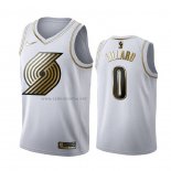 Camiseta Golden Edition Portland Trail Blazers Damian Lillard #3 Blanco