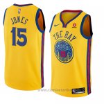 Camiseta Golden State Warriors Damian Jones #15 Ciudad 2018 Amarillo