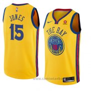 Camiseta Golden State Warriors Damian Jones #15 Ciudad 2018 Amarillo