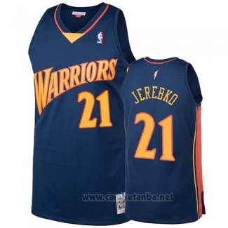 Camiseta Golden State Warriors Jonas Jerebko #21 2009-10 Hardwood Classics Azul