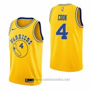 Camiseta Golden State Warriors Quinn Cook #4 Hardwood Classic 2018-19 Amarillo
