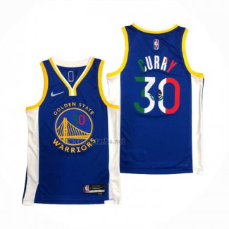 Camiseta Golden State Warriors Stephen Curry #30 Icon Royal Special Mexico Edition Azul