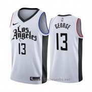 Camiseta Los Angeles Clippers Paul George #13 Ciudad 2019-20 Blanco