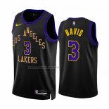 Camiseta Los Angeles Lakers Anthony Davis #3 Ciudad 2023-24 Negro