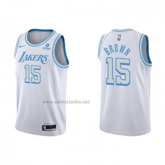 Camiseta Los Angeles Lakers Jabari Brown #15 Ciudad 2021-22 Blanco