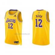 Camiseta Los Angeles Lakers Kendrick Nunn #12 75th Anniversary 2021-22 Amarillo