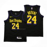 Camiseta Los Angeles Lakers Kobe Bryant #24 Ciudad 2019-20 Negro