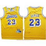 Camiseta Los Angeles Lakers Lebron James #23 Amarillo