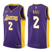 Camiseta Los Angeles Lakers Lonzo Ball #2 2017-18 Violeta