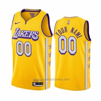 Camiseta Los Angeles Lakers Personalizad Ciudad 2019-20 Amarillo