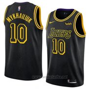 Camiseta Los Angeles Lakers Sviatoslav Mykhailiuk #10 Ciudad 2018 Negro