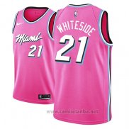 Camiseta Miami Heat Hassan Whiteside #21 Earned 2018-19 Rosa