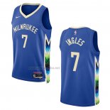 Camiseta Milwaukee Bucks Joe Ingles #7 Ciudad 2022-23 Azul