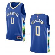 Camiseta Milwaukee Bucks Marjon Beauchamp #0 Ciudad 2022-23 Azul