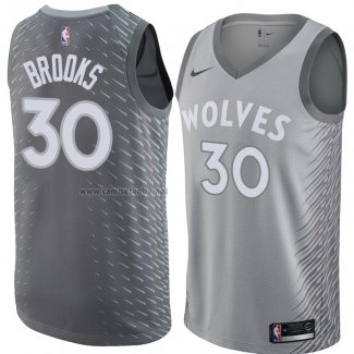 Camiseta Minnesota Timberwolves Aaron Brooks #30 Ciudad 2018 Gris