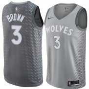 Camiseta Minnesota Timberwolves Anthony Brown #3 Ciudad 2018 Gris