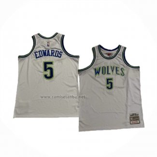 Camiseta Minnesota Timberwolves Anthony Edwards #5 Mitchell & Ness 2023-2024 Blanco