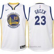 Camiseta Nino Golden State Warriors Draymond Green #23 2017-18 Blanco