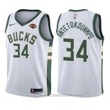 Camiseta Nino Milwaukee Bucks Giannis Antetokounmpo #34 Association 2017-18 Blanco